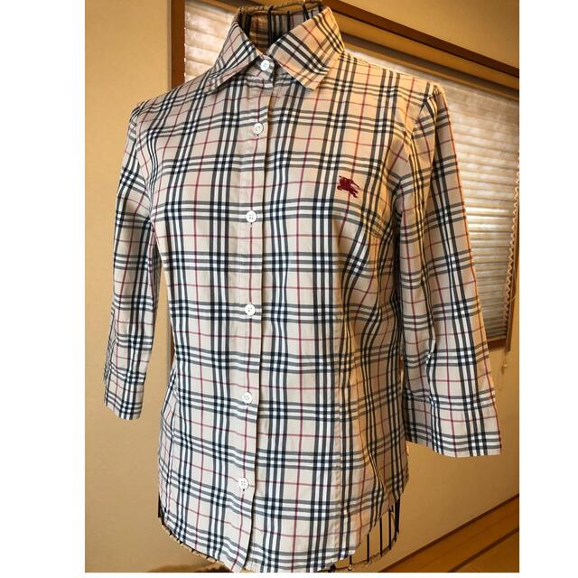 BURBERRY - 美品本物バーバリーBurberry上質コットンチェック柄七分袖