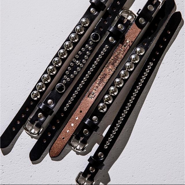 ウルフズヘッド ラミダス レザースタッズブレスレット リストバンドの