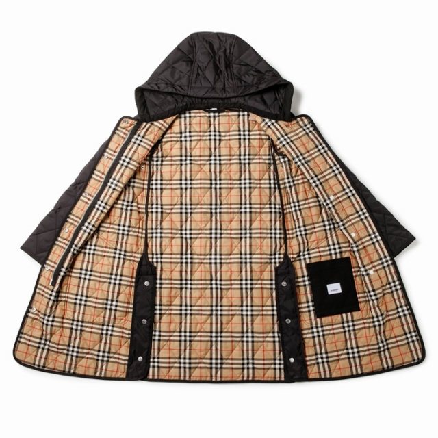 BURBERRY - BURBERRY フーテッドコート ダイアモンドキルティング
