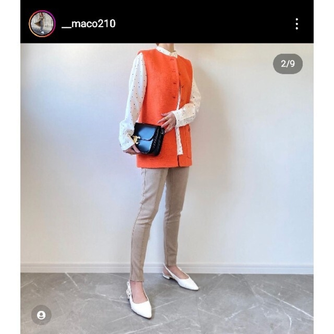 ZARA - ZARA ポケット テクスチャードベスト XSサイズ オレンジ色の