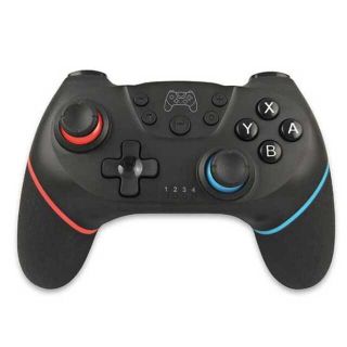 ワイヤレスコントローラー Switch PC プロコン 連射機能 黒(赤×青)の