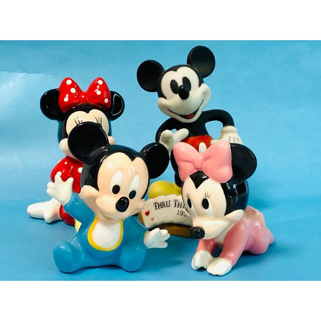 Disney - 【 美品 】Disney 陶器製 ミッキー・ミニー & ベビーミッキー
