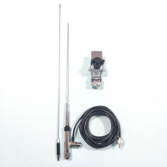 セット 高利得 144/430MHz アンテナ 基台 同軸ケーブル 銀 ルーフの