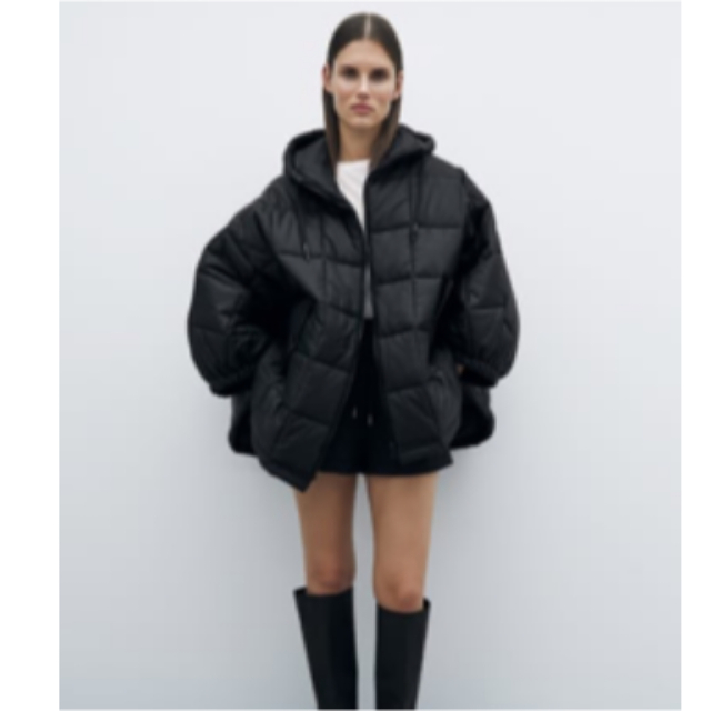 ZARA - ZARA ダウンポンチョ ケープの通販 by shop｜ザラならラクマ