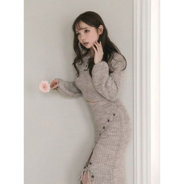 andmary パフィニットセットカーディガン