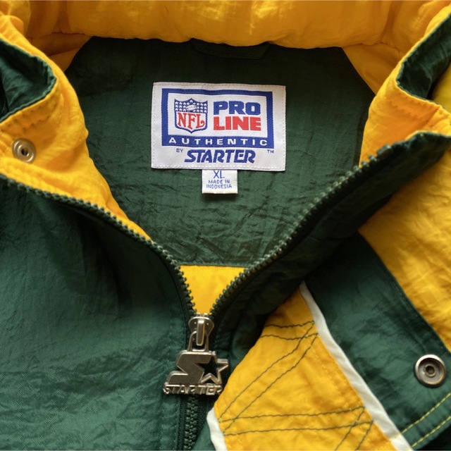 STARTER - グリーンベイパッカーズ ハーフジップ ナイロンプルオーバー