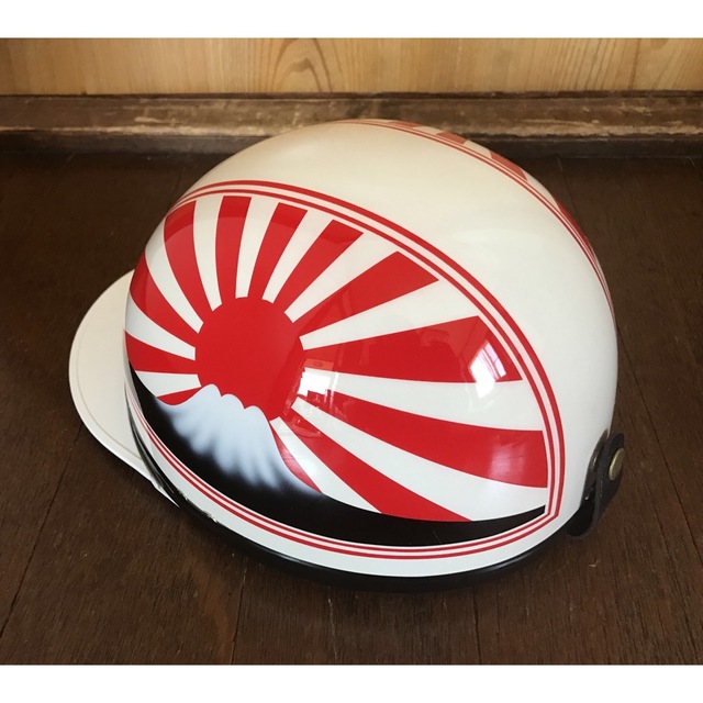 富士日章 コルク半 ヘルメット 三段シート ロケットカウル アルフィン
