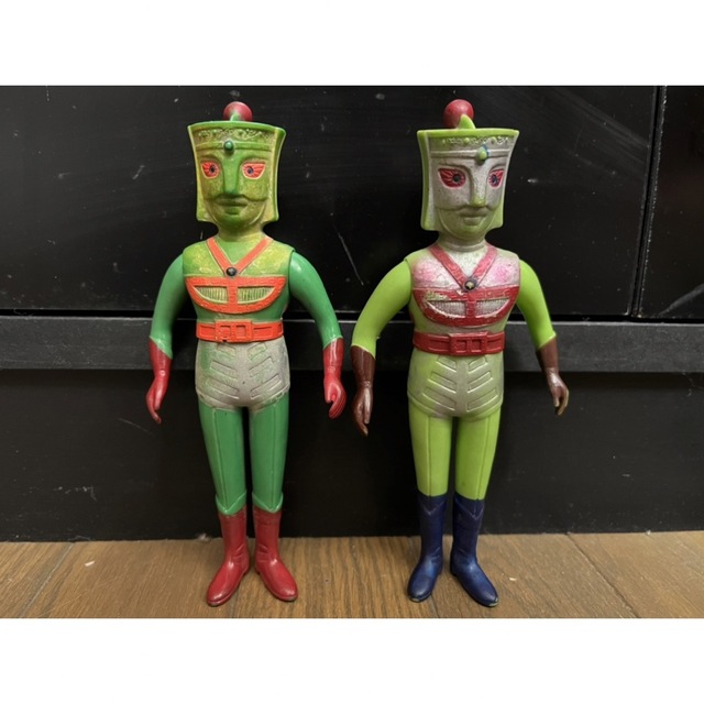 期間限定値下げ！【当時物】【レア品】ウッド製 グリーンマン ソフビ 2