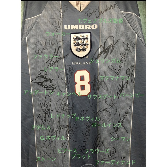 UMBRO - イングランド代表1996 EUROアウェイユニフォーム#8ガスコイン