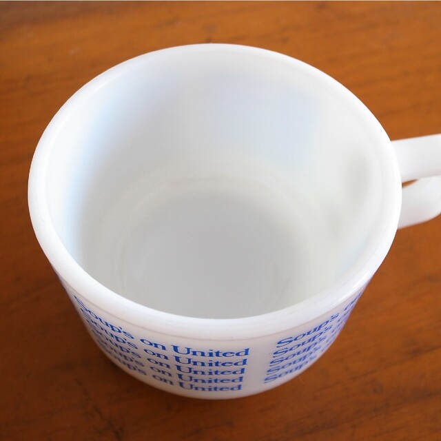 ユナイテッド航空 1970年代 耐熱ガラス製マグカップ／機内食 昭和レトロ