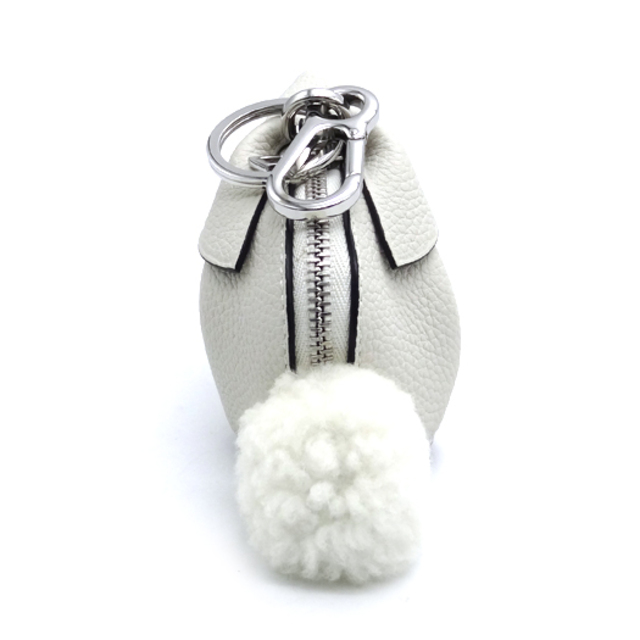 LOEWE - ロエベ バニー チャーム レザー ムートン アイボリー アニマル