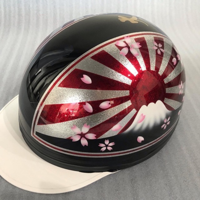 桜吹雪 ラップ塗装 富士日章 コルク半 ヘルメットの通販 by paint｜ラクマ