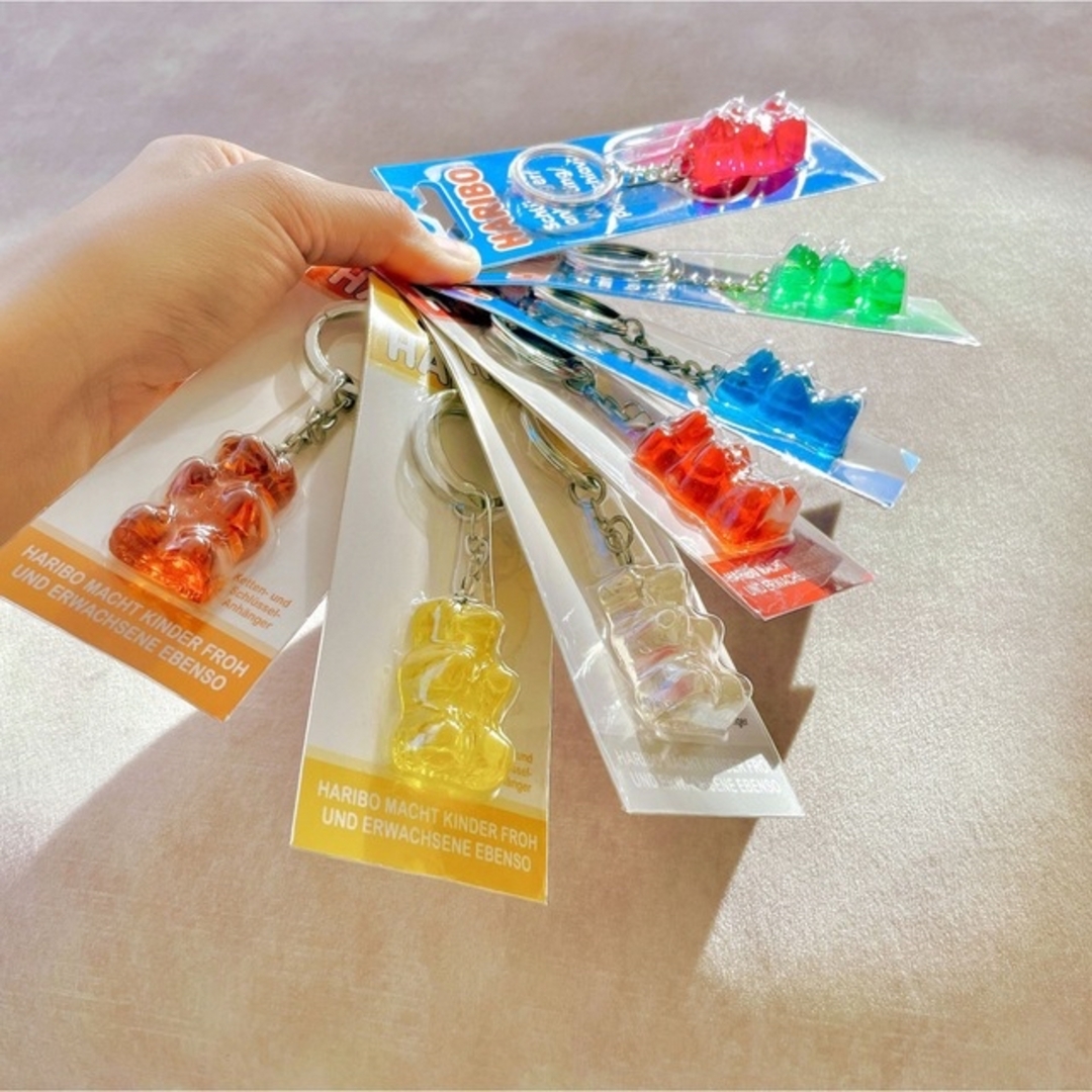 HARIBIO【日本未販売】ハリボー ゴールドベア キーホルダー オレンジの