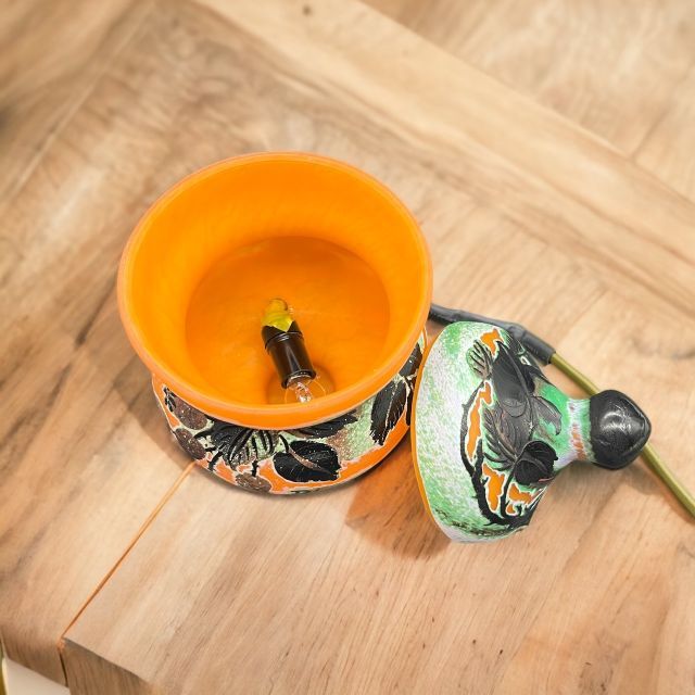 ドームナンシー ポット型 卓上照明 カメオ彫り 被せガラス ナイト