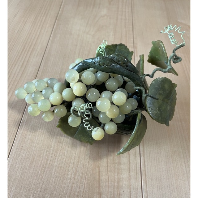 中国美術 玉石葡萄 ぶどう鉢植 彫刻 玉石鉢 置物 オブジェ インテリア