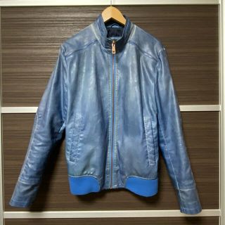 ZARA（レザージャケット ・ ブルー・ネイビー/青色系）のフリマ