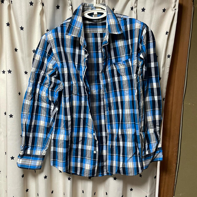 メンズ チェックシャツ 青系 XL の通販 by メリーハナクー's shop｜ラクマ