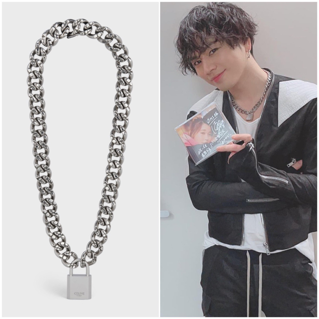 CELINE - CELINE 16 パドロック ネックレス シルバーブラス