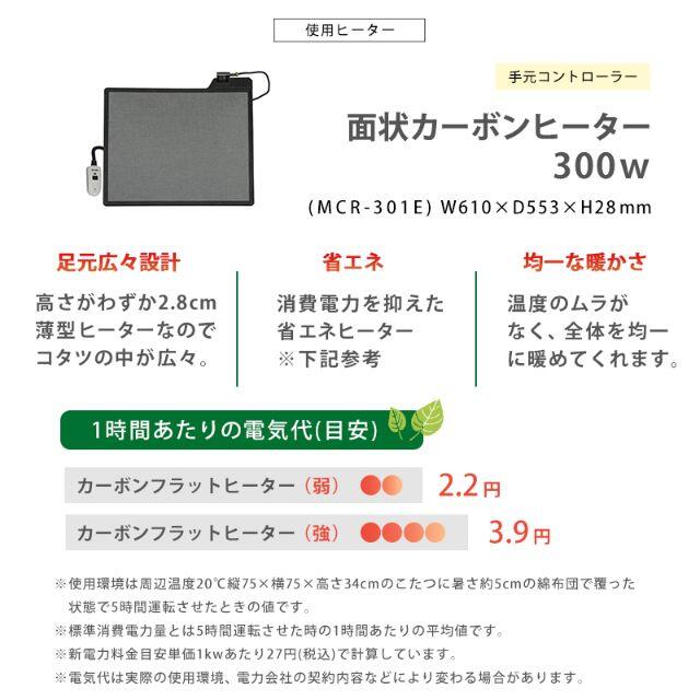 アウトレット リビングコタツ 家具調こたつ カーボンヒーター 115cmの