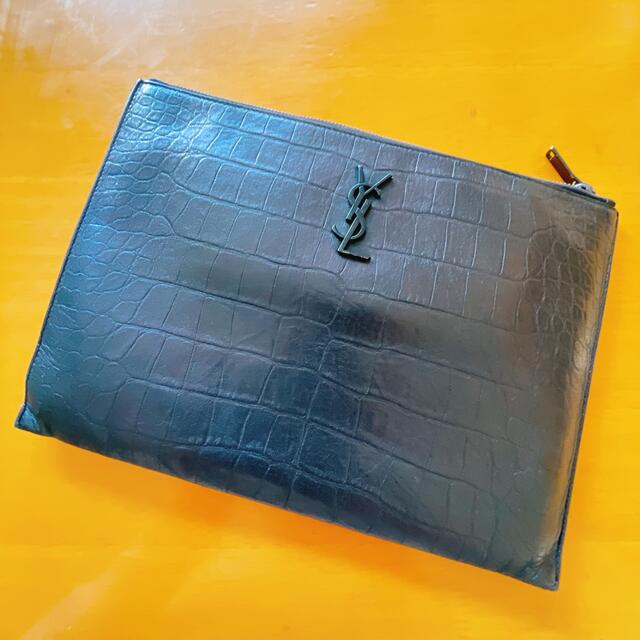 SAINT LAURENT - イヴ・サンローラン モノグラム ブラック クラッチ