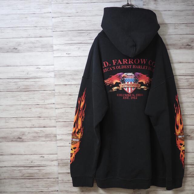 Harley Davidson - Harley-Davidson 00's ファイヤーパターンフーディ