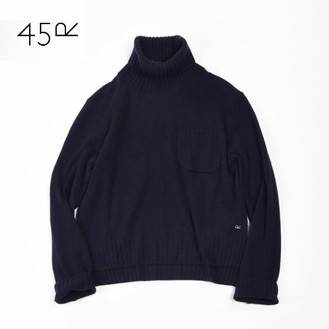 45R 希少 45rpm✨フロートウール 毛100％ タートルネック ニット
