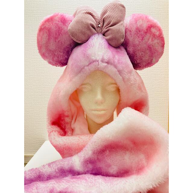 Disney - ディズニー ミニー フード付きマフラー ファンキャップの通販
