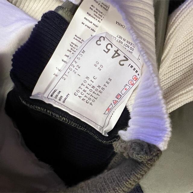 sacai - sacai サカイ 21SS ニット切替 ライダース ジャケット サイズ1