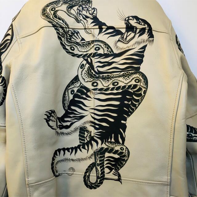 AVIREX - 希少 AVIREX 80着限定 虎&蛇墨絵 本革 シングルライダース XL