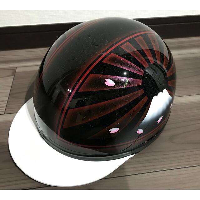7色ラメ 桜 赤黒 富士日章 コルク半 ヘルメットの通販 by paint｜ラクマ