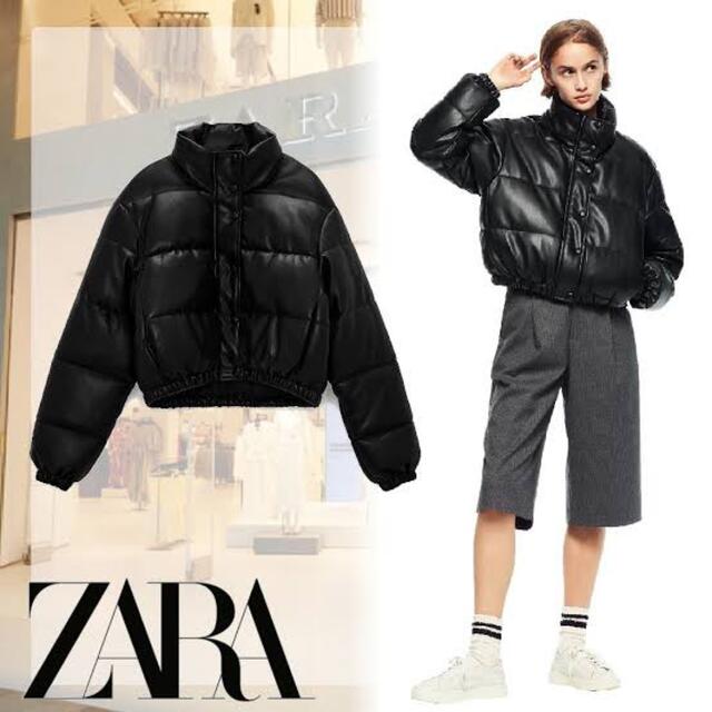 ZARA - ZARA フェイクレザーパフジャケット XS コート ブルゾン ダウン