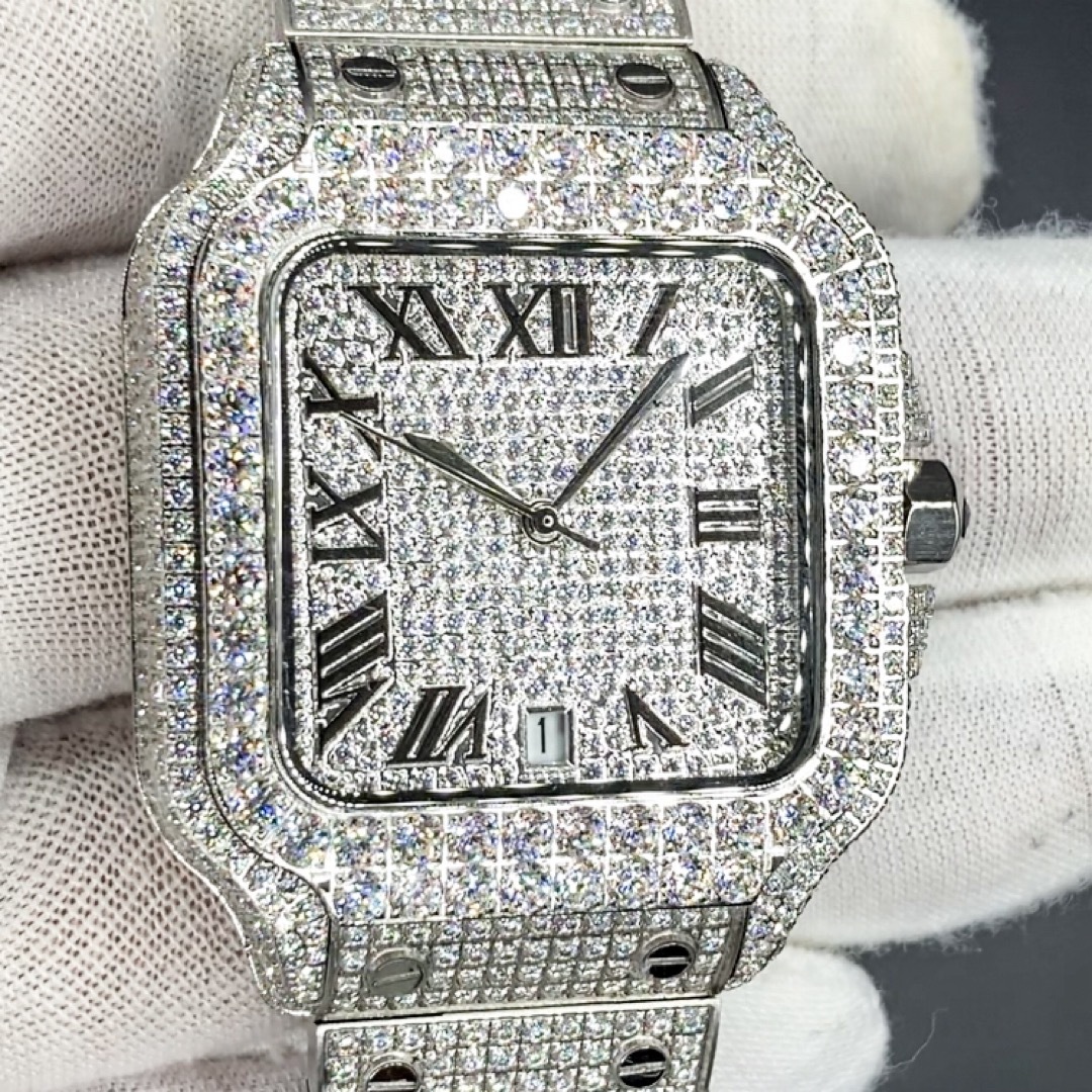 ☆超希少☆フルモアサナイト 計20ct ジュエリーウォッチ 自動巻 メンズ