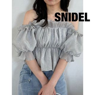 SNIDEL - スナイデル snidel ジャガードボリュームギャザーオフショル