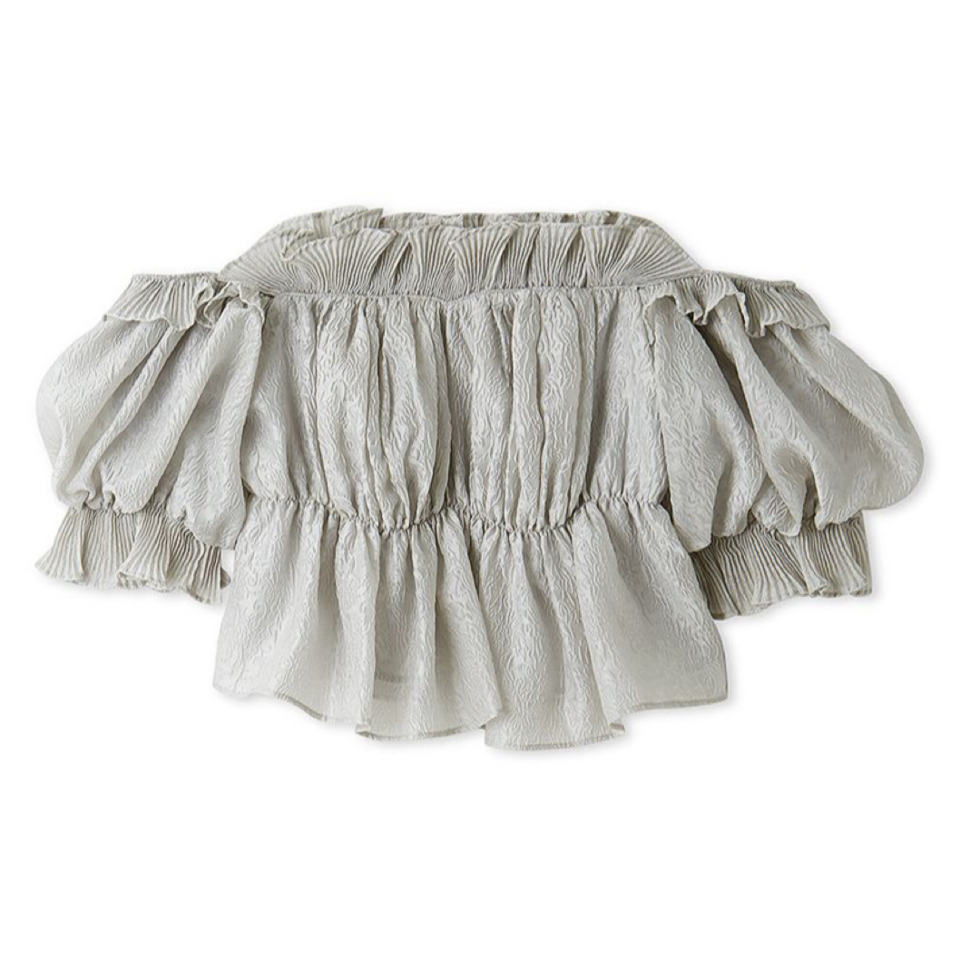 SNIDEL - スナイデル snidel ジャガードボリュームギャザーオフショル