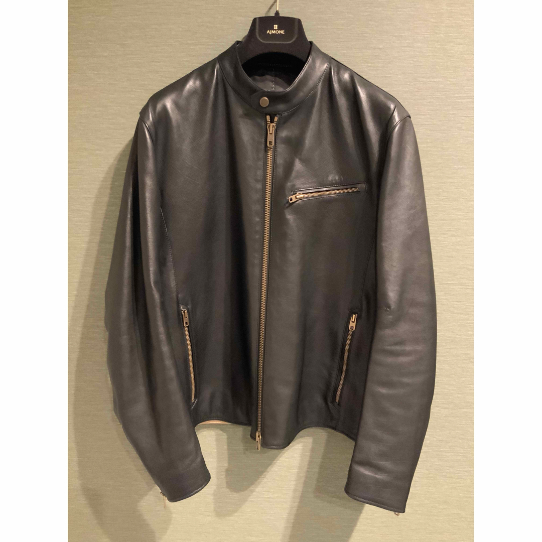 AJMONE レザーシングルライダースジャケットの通販 by aldan's shop