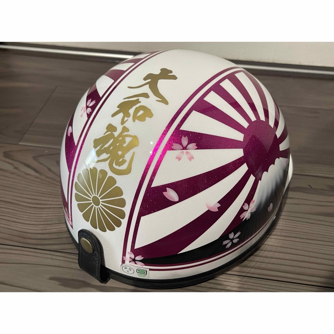 ラメ ピンク 富士日章 コルク半 ヘルメット 桜の通販 by paint｜ラクマ