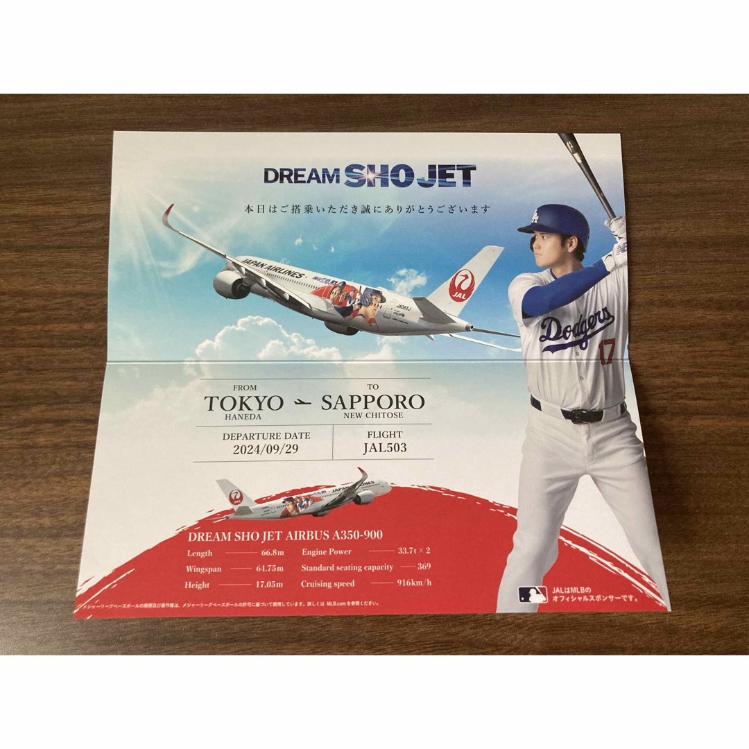 日本航空（JAL） DREAM SHO JET 初便搭乗記念カード 日本航空（JAL
