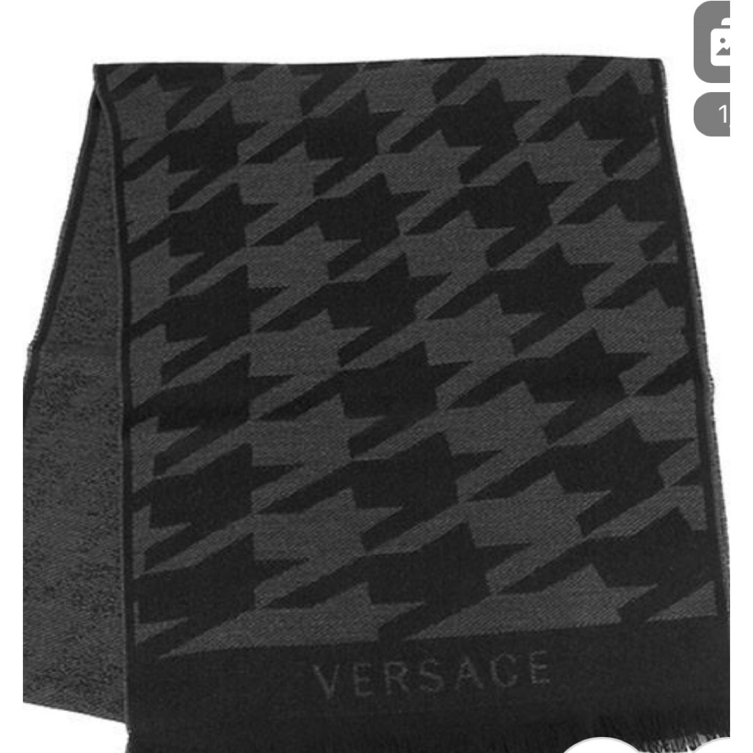 VERSACE - ヴェルサーチ VERSACE マフラー 黒 グレー ブラック