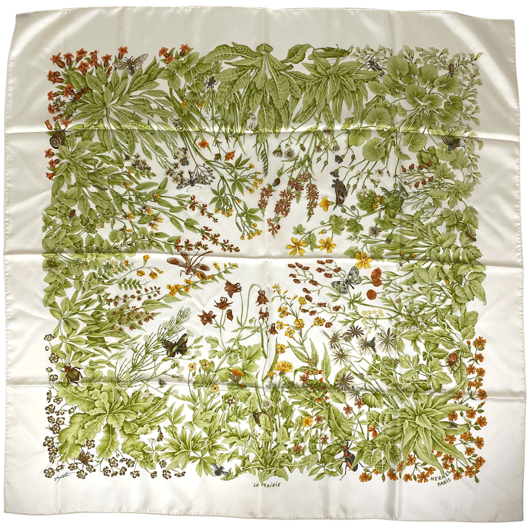 極美品✨箱付 エルメス カレ90 LA PRAIRIE／草原 スカーフ 大判 極美