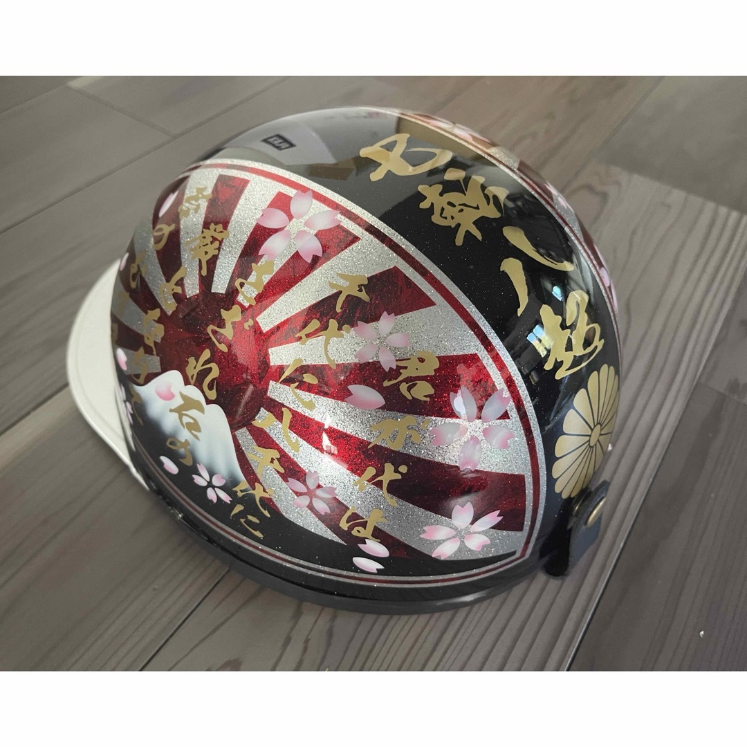 ラメ 君が代 富士日章 コルク半 ヘルメット 桜の通販 by paint｜ラクマ