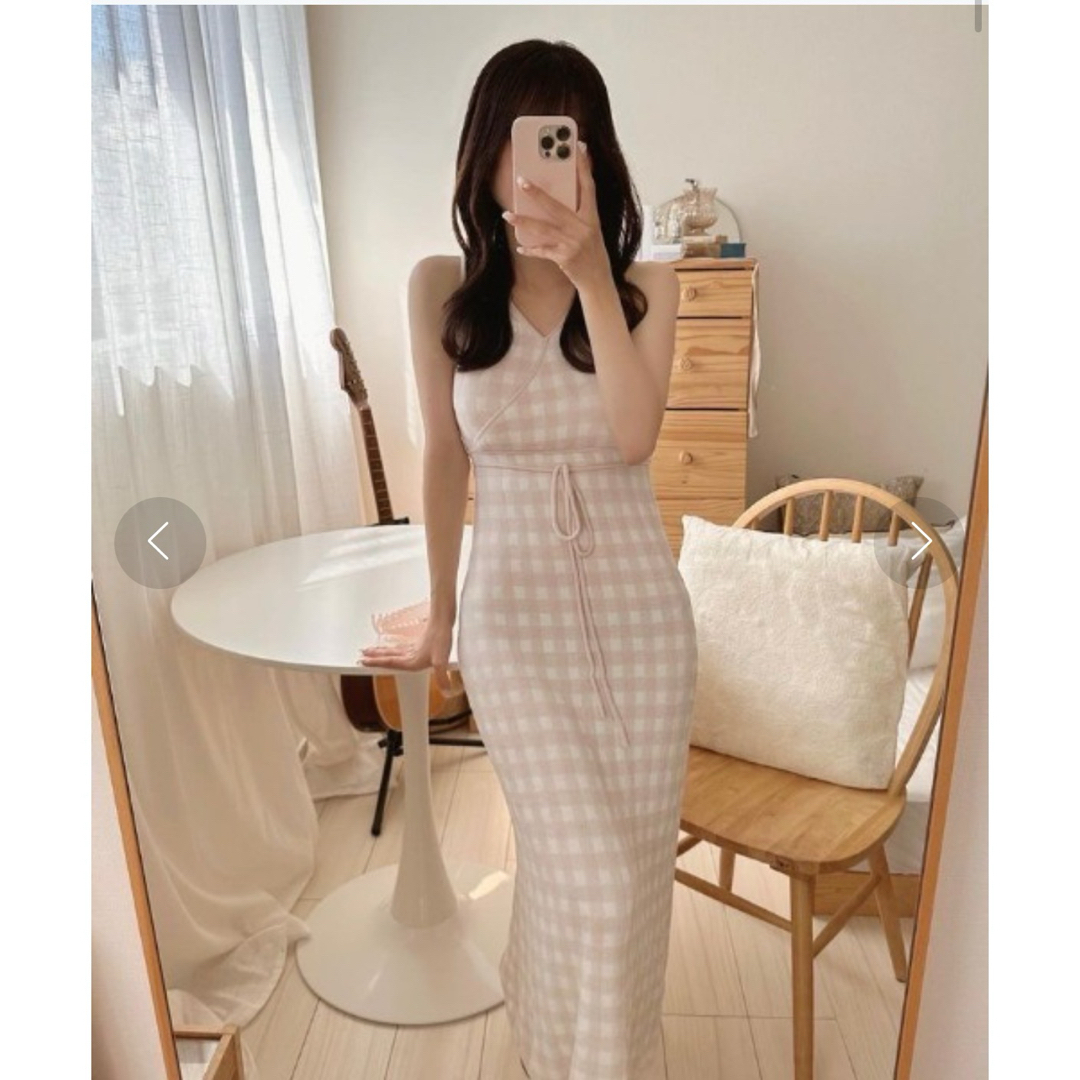 SNIDEL HOME - SNIDEL HOME ギンガムチェックカップインニット