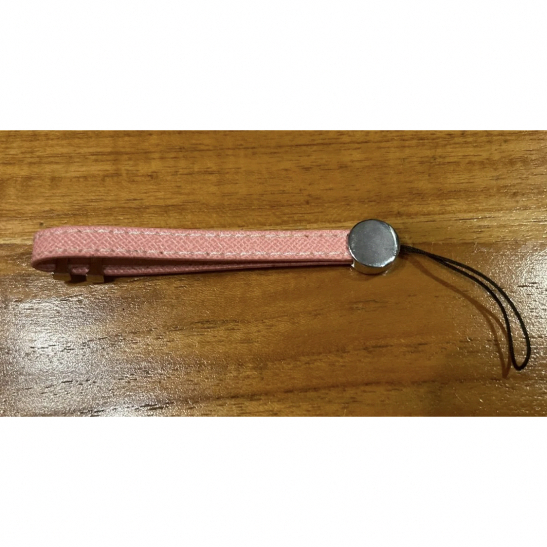 HERMES - HERMES エルメス 携帯ストラップ H ロゴ レザー ピンクの通販