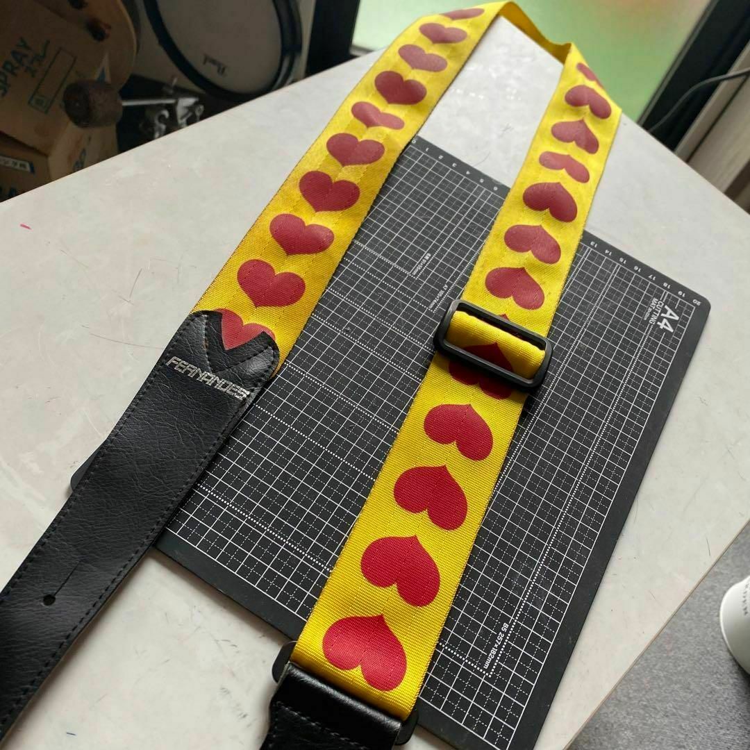 FERNANDES hide グリーンハート ギターストラップ イエローハート