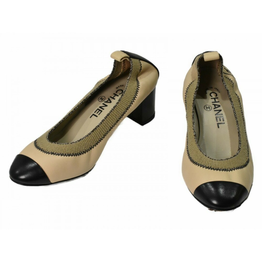 CHANEL - 【中古品】CHANEL スリングバッグシューズ ベージュ系 レザー