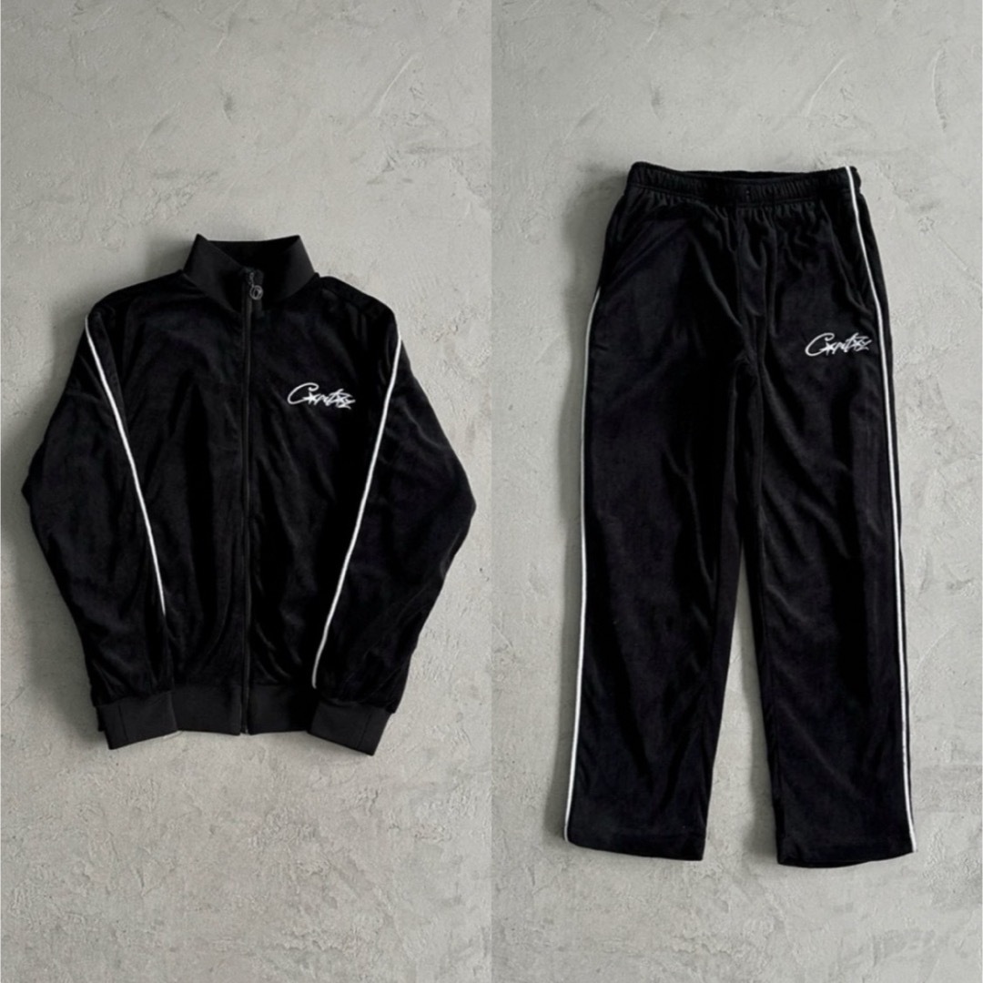 L】Corteiz Velour Tracksuit - ブラックの通販 by Nicole Ma｜ラクマ