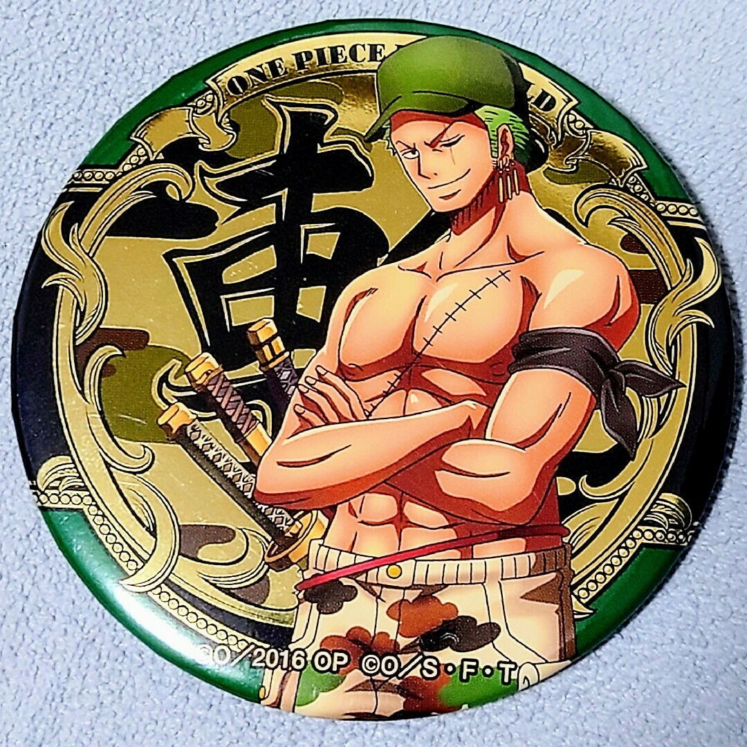 傷あり】ONE PIECE FILM GOLD お台場 ドでか缶バッジ ゾロ ゾロ お台場