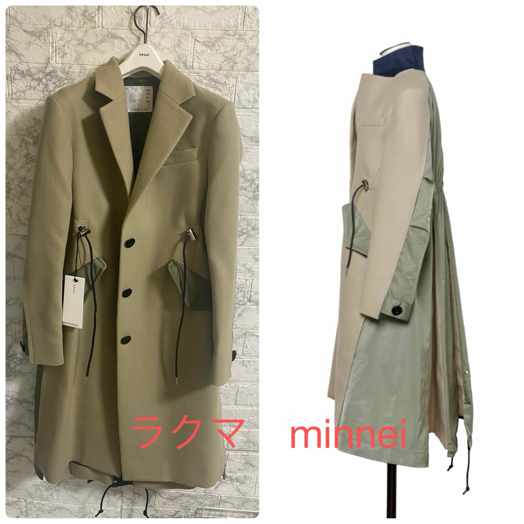 sacai - sacai サカイ ウール メルトン コート MA-1 ロング チェスター