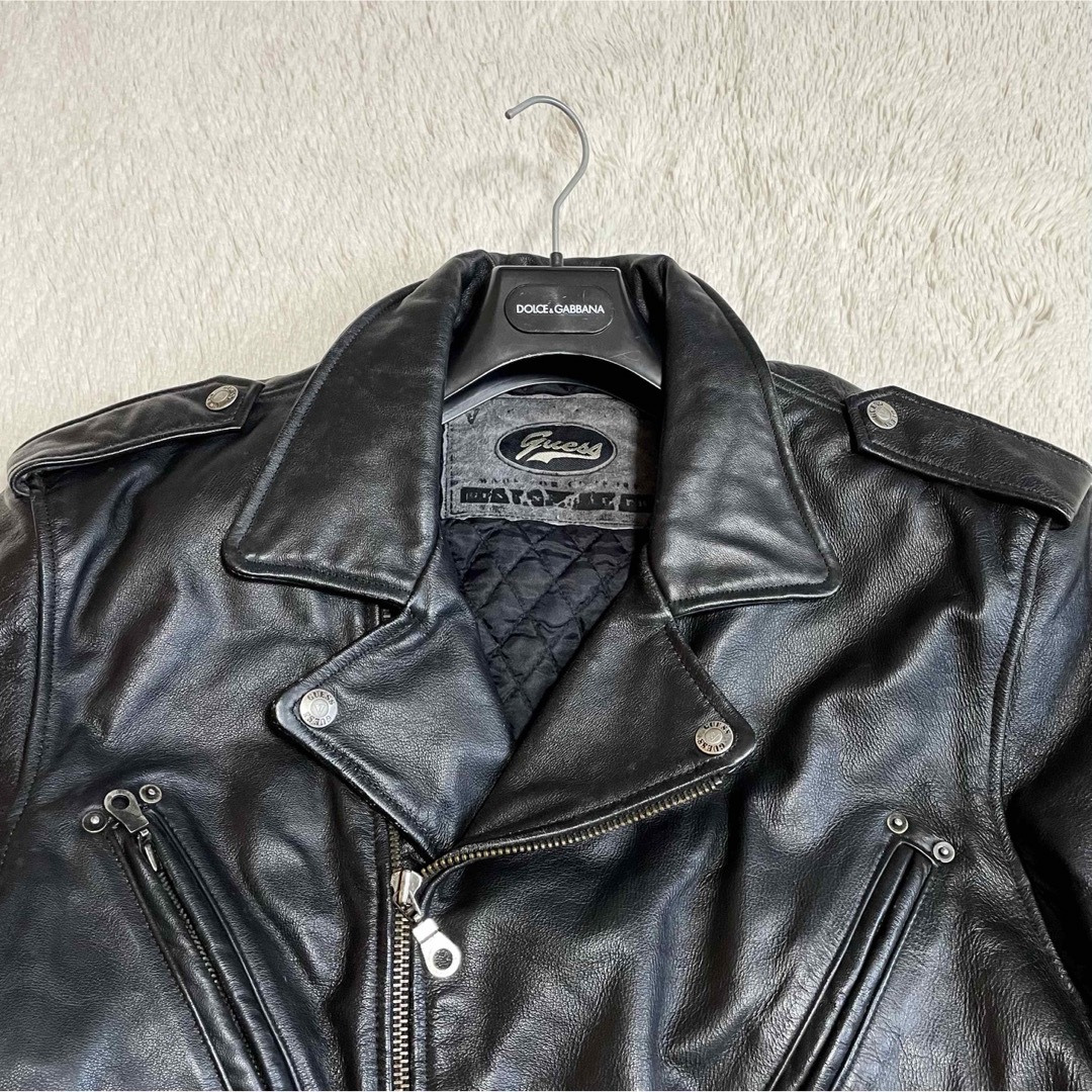 GUESS - 希少 GUESS ゲス 90s 本革 ダブルライダース レザージャケット