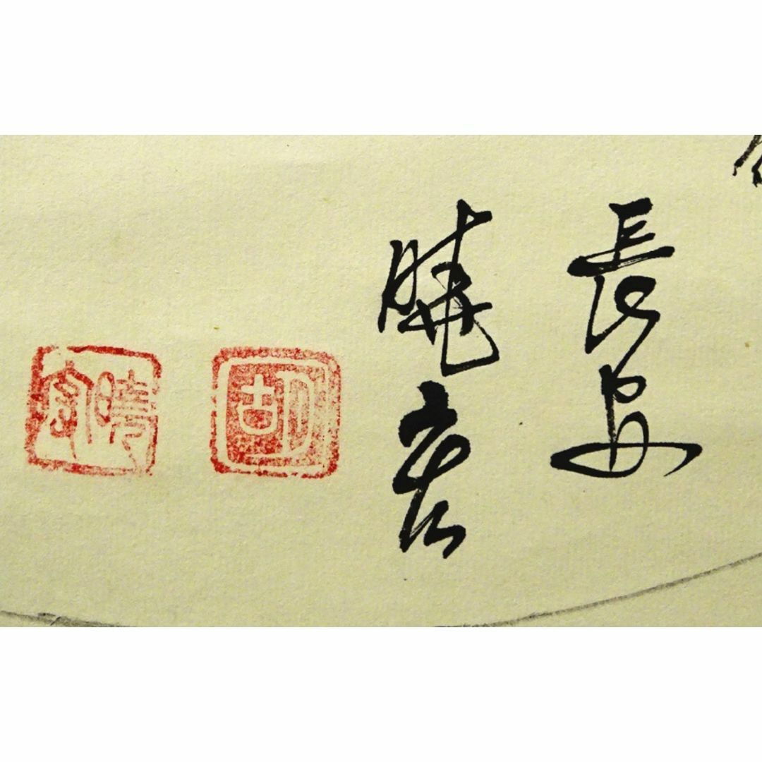 掛軸 中国現代画家 胡暁宏『梅図』中国画 紙本 肉筆 掛け軸 w061111の