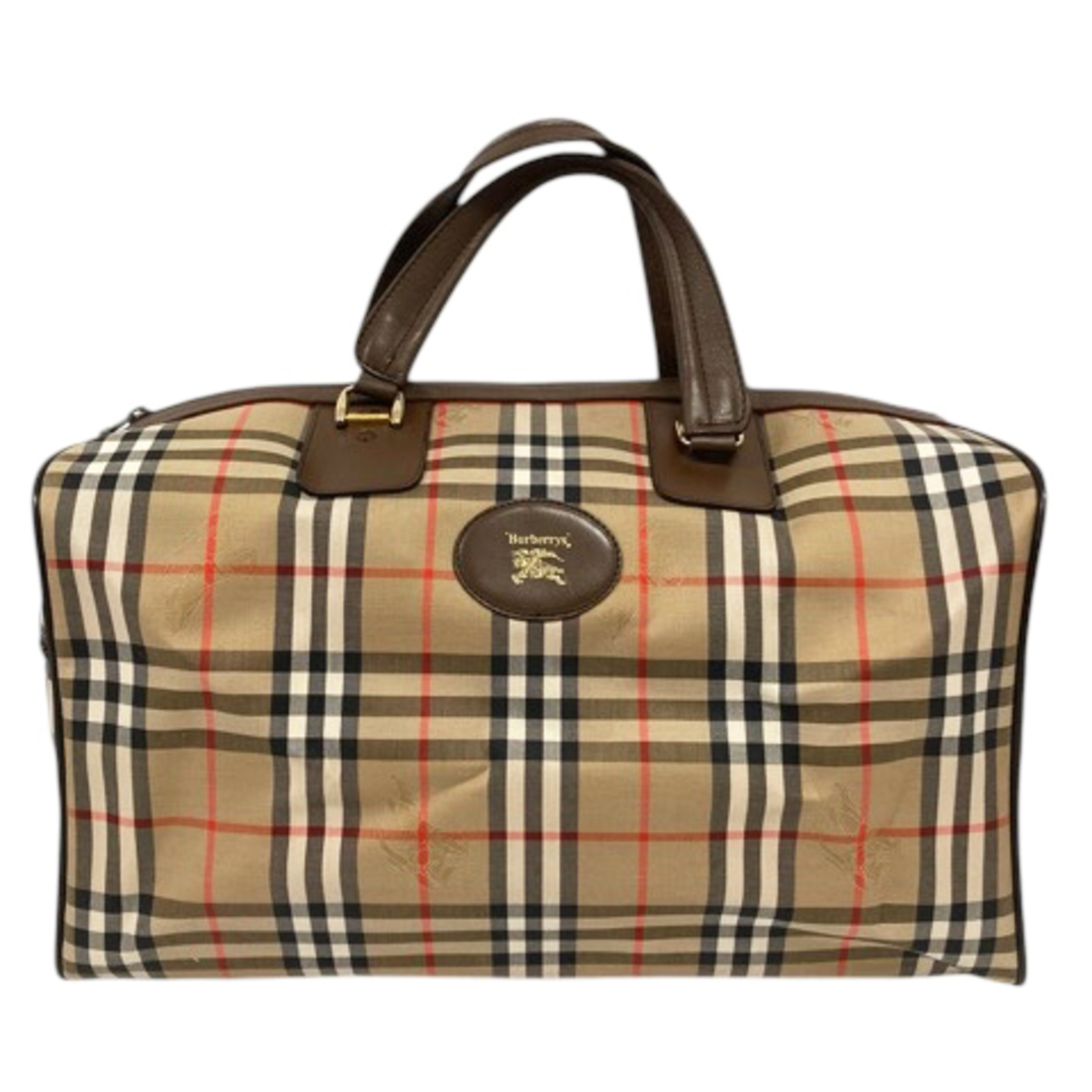 バーバリーズ ボストンバッグ ノバチェック シャドーホース ブラウン